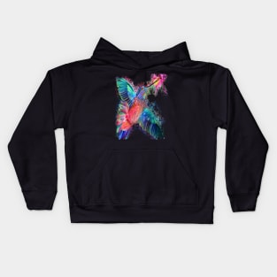 Colorful rainbow hummingbird watercolor art print Kids Hoodie